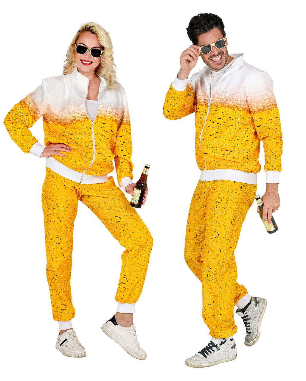 Déguisement Années 80 Homme/Femme – Survêtement Bleu/Rose Avec Accessoires – Soirée Disco, Carnaval, Bad Taste