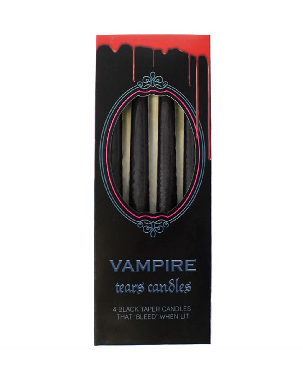 Blutende Schwarze Vampir Spitzkerzen 4 St. als Deko☆