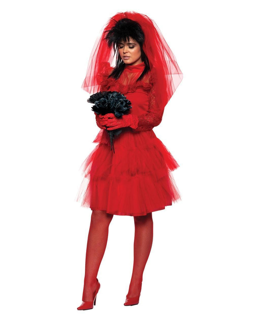 Gothic Bride Ladies Costume Red for Halloween
