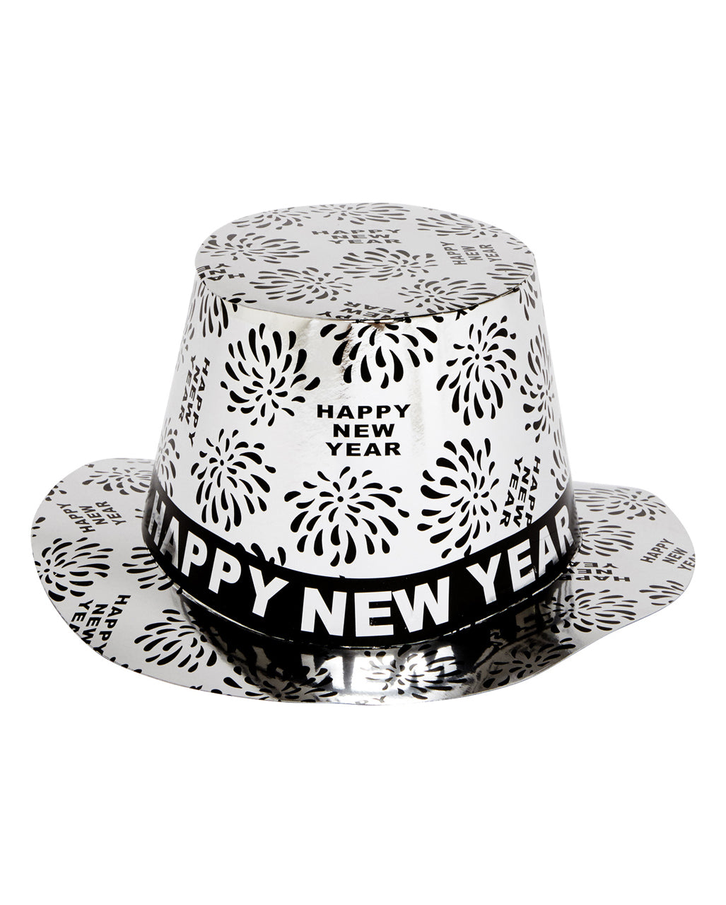 Happy New Year Zylinder silbern für Silvester