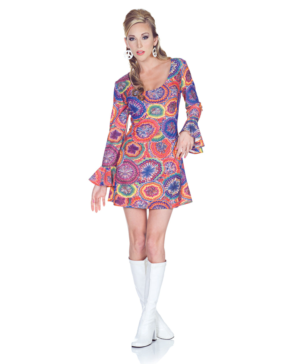 psychedelic mini dress Hippie Minikleid XL for carnival Very good vintage condition Midi EMILIE loose linen Shoe Size:10.5 7-1-25