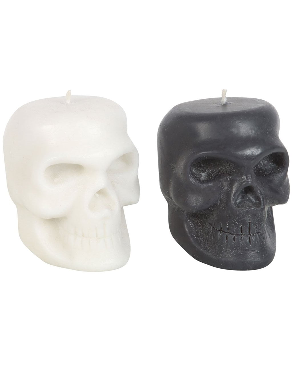 Schwarz-Weiße Totenkopf Kerzen mit Duft Sortiert als Deko