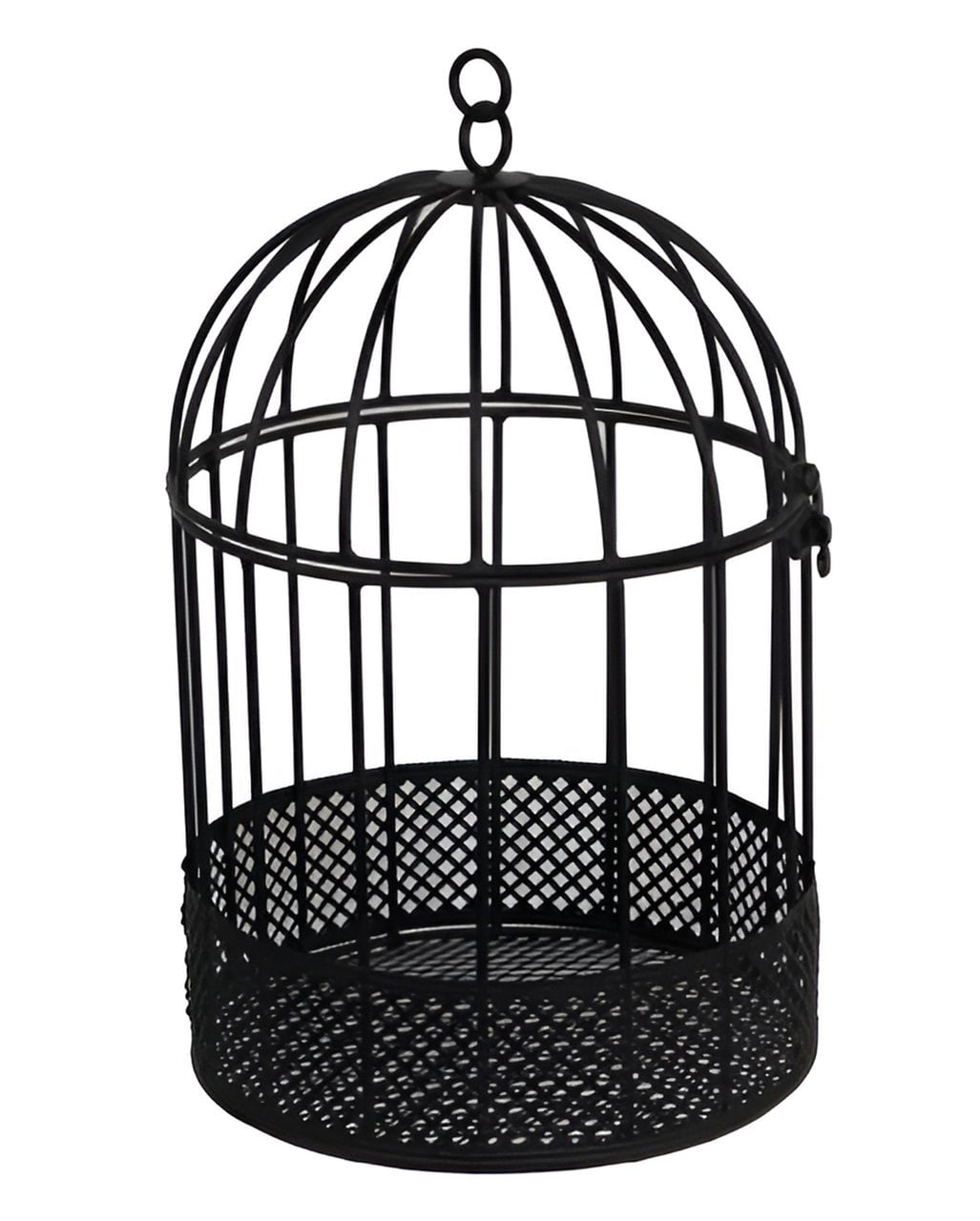 Schwarzer Vogelkäfig aus Metall 26cm als Deko