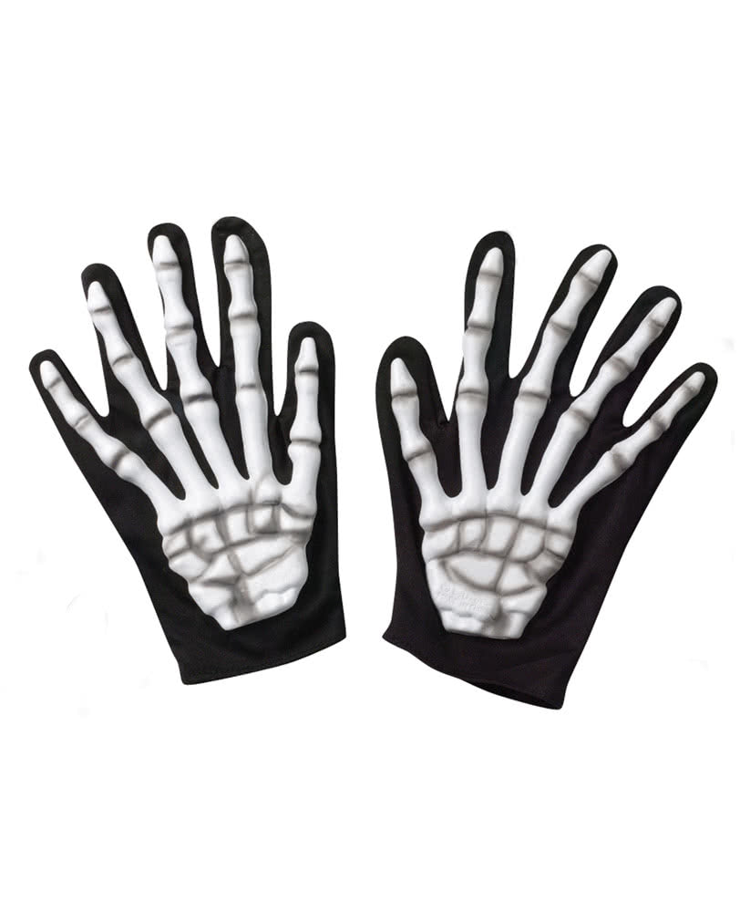 Skeleton Gloves With Bone Appliqué | Skeleton glove