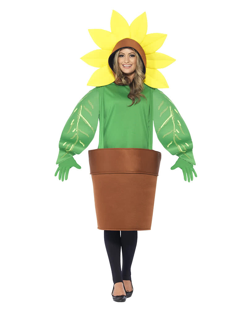 Sonnenblumen Kostüm Sonnenblumen-Blumentopf-Kostüm Für Erwachsene – Lustiges Cosplay-Outfit Mit Kopfbedeckung Für Halloween & Mottopartys – Einheitsgröße
