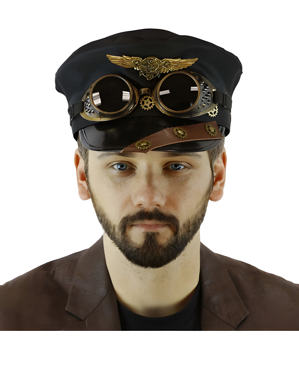 Steampunk Pilot Hat With Aviator Glasses ☆ Costume accessory