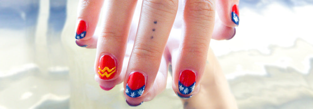 Wonder Woman Nägel - Tutorial