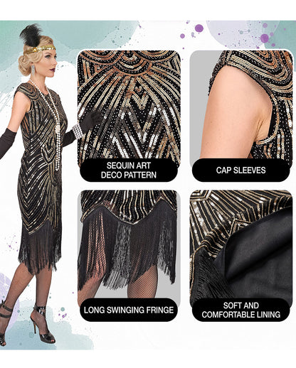 20er Jahre Gatsby Flapper Kostümkleid