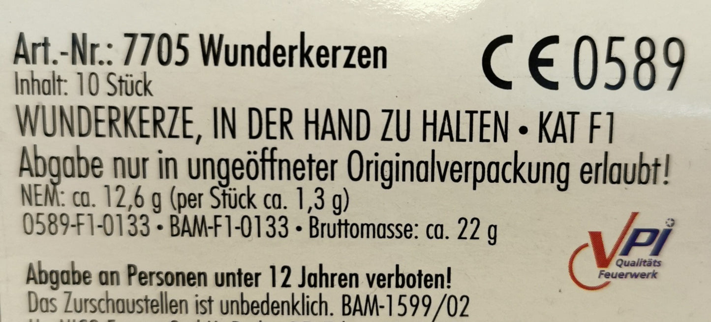 Wunderkerzen als Sternwerfer