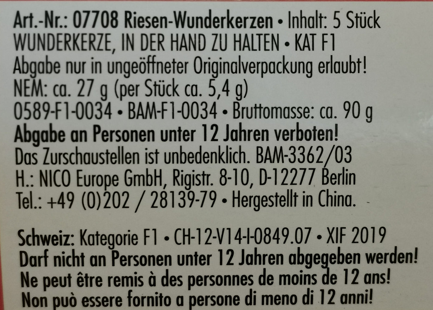 Riesen Wunderkerzen 45 cm