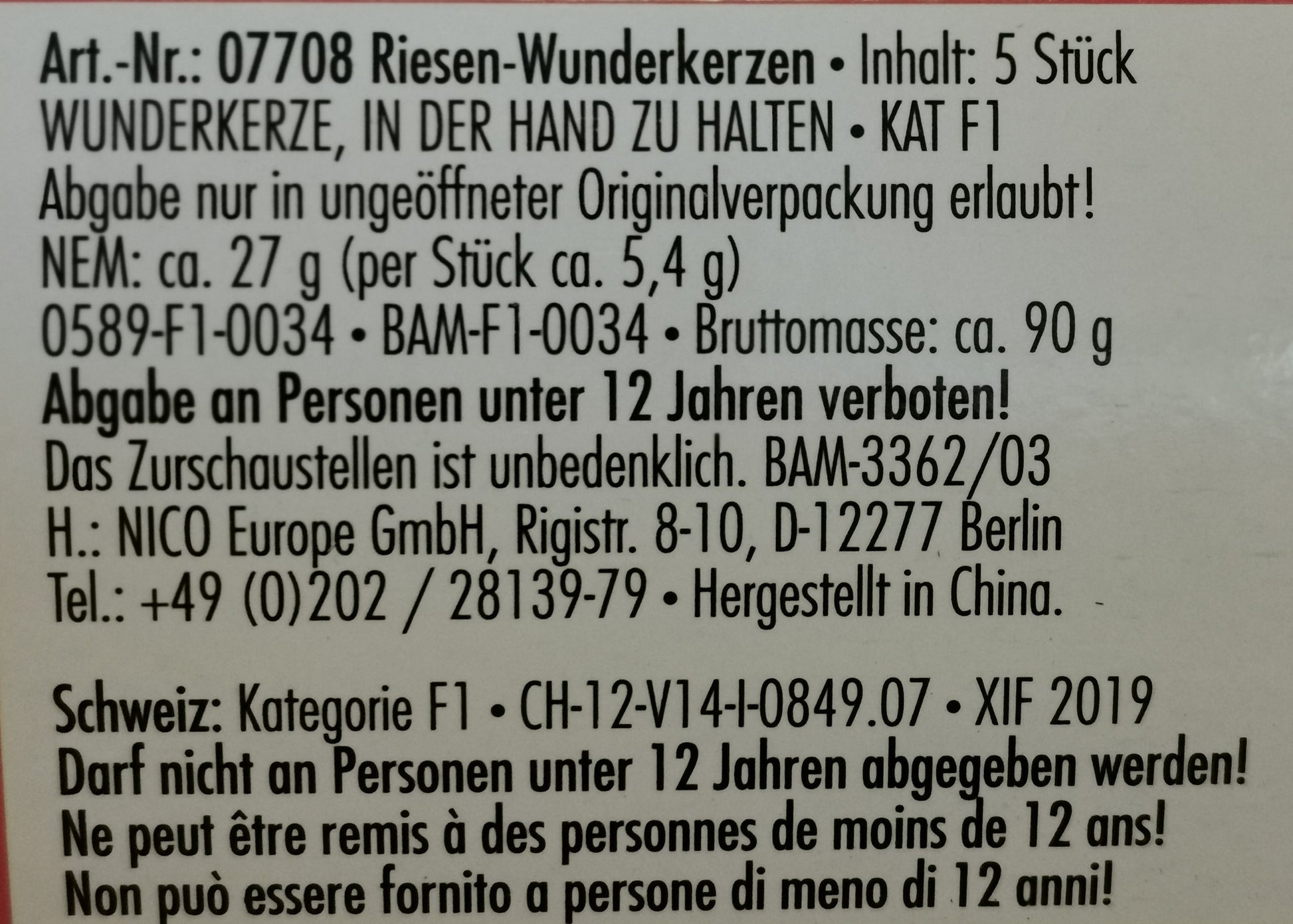 Riesen Wunderkerzen 45 cm