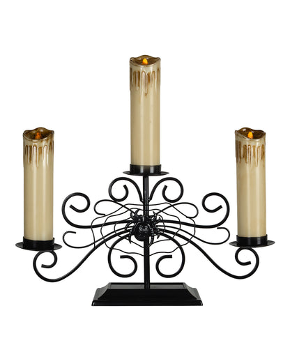 3-armed Spider Candle Holder With LED Candles 41cm