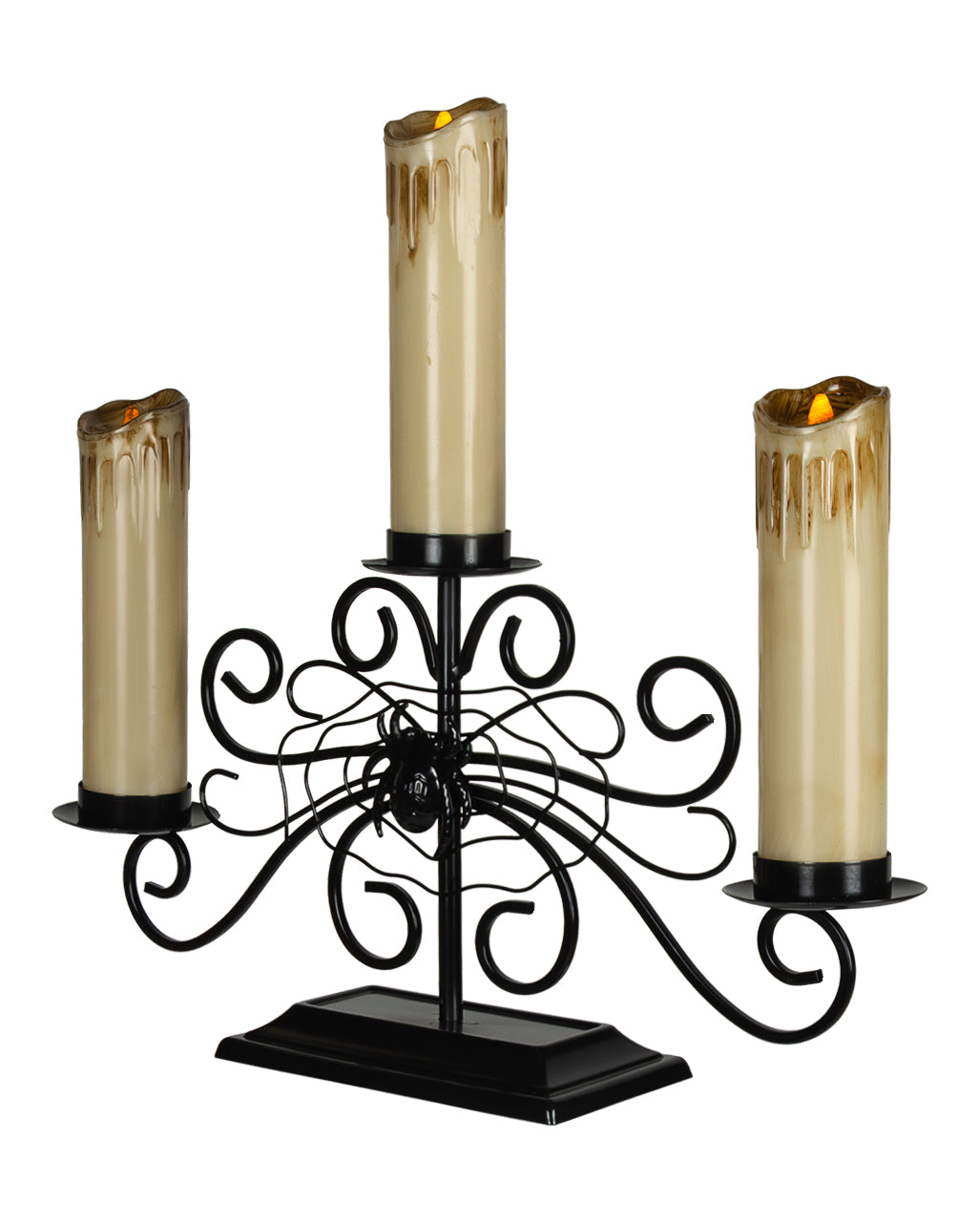 3-armed Spider Candle Holder With LED Candles 41cm
