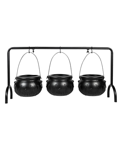 3er-Set Hexenkessel mit Metallständer 55cm