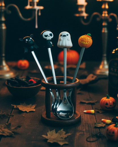 Halloween Löffel Set mit Figurengriff 4-tlg.