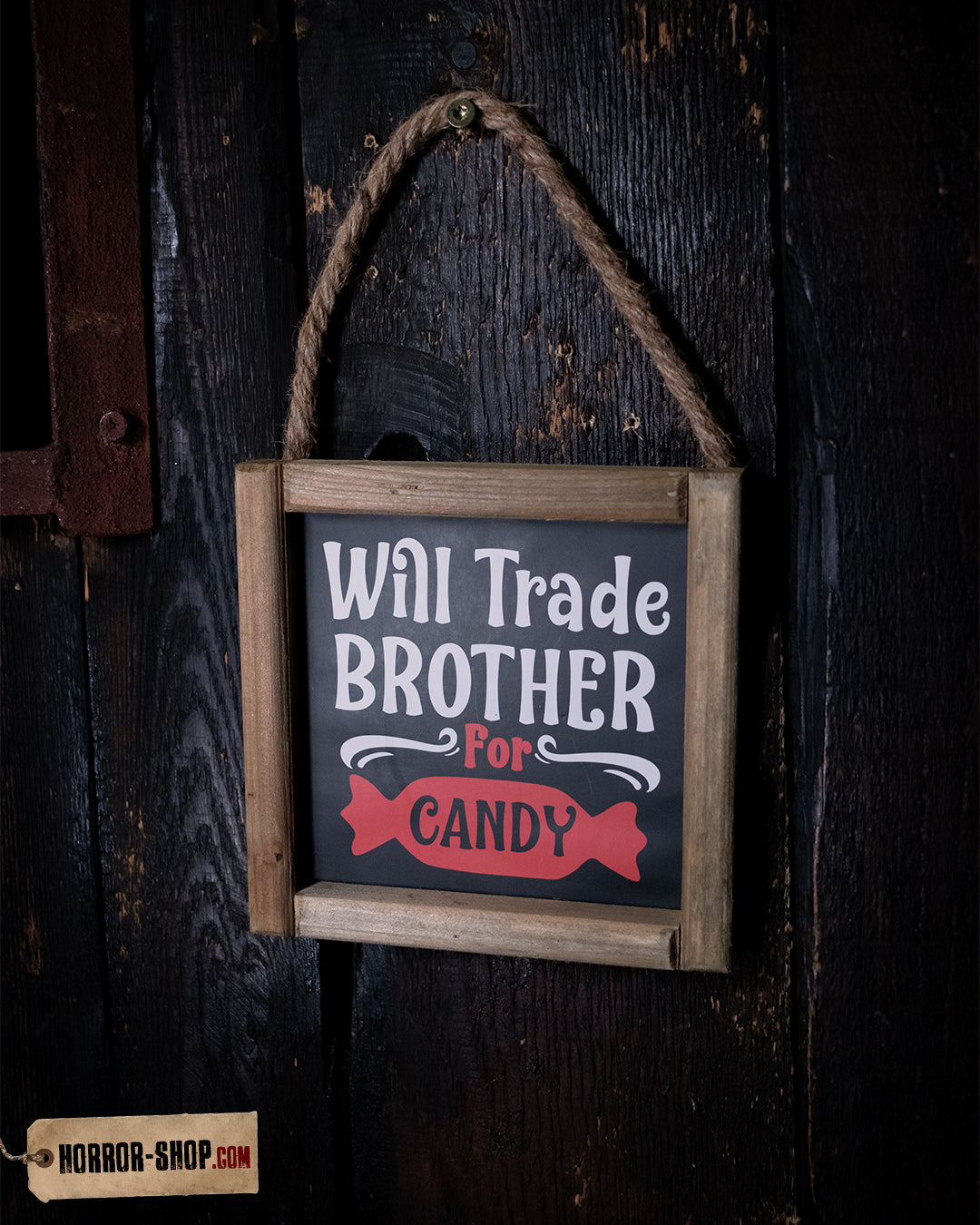 Halloween Wandbild „Will Trade Brother for Candy“ 15cm