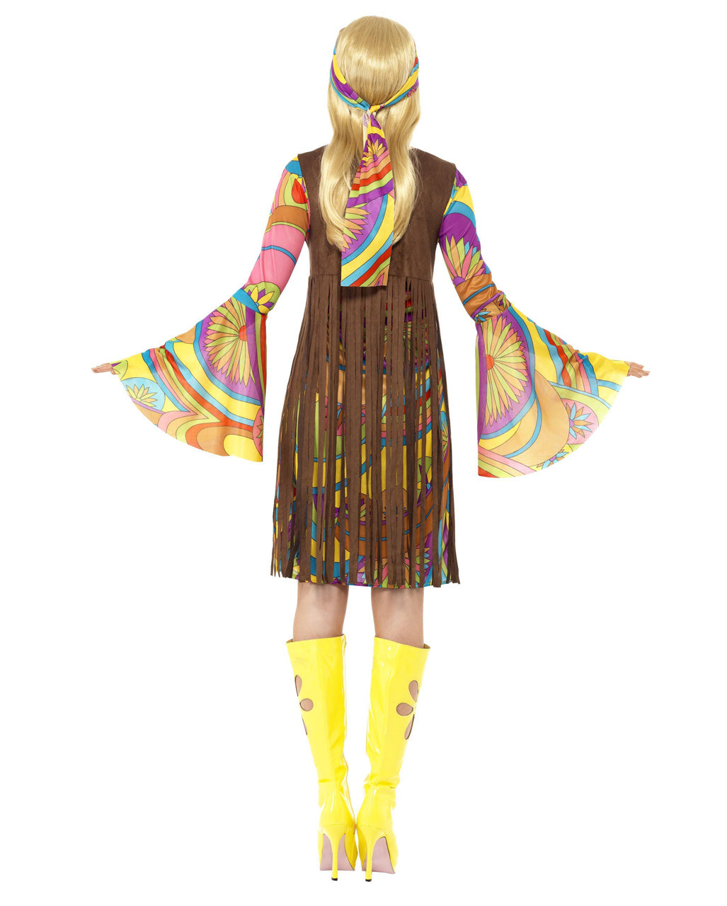 60s Hippie Kleid mit Fransen & Trompetenärmel