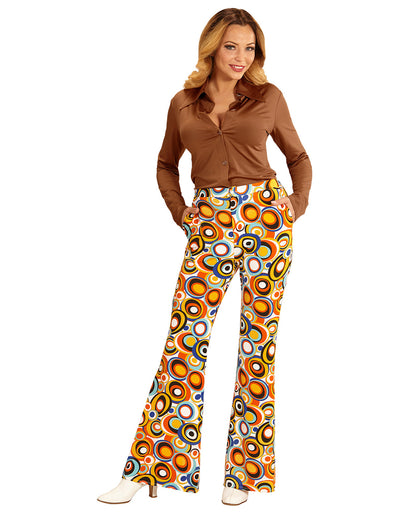 Funky Damen Schlaghose bunte Kreise