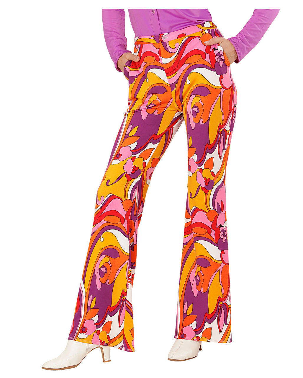 Hippe 70er Jahre Hose Orchideen