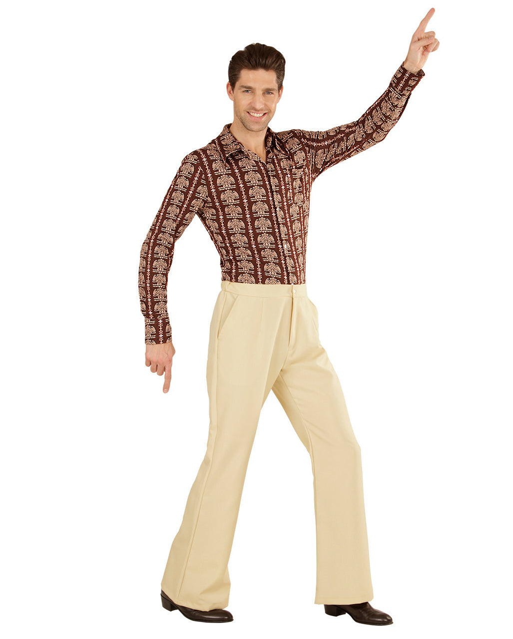 Beige 70er Jahre Schlaghose