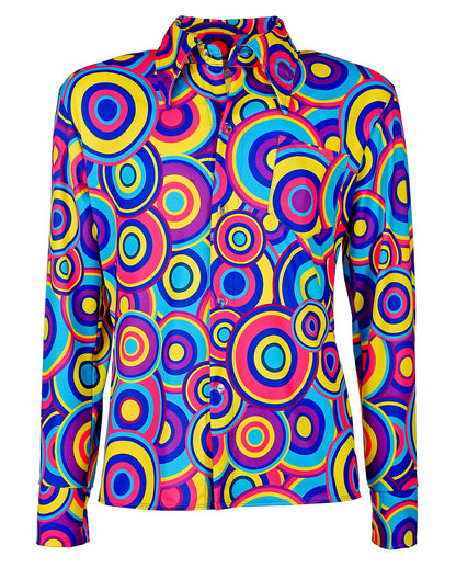 70ies Hemd Bubbles Blau