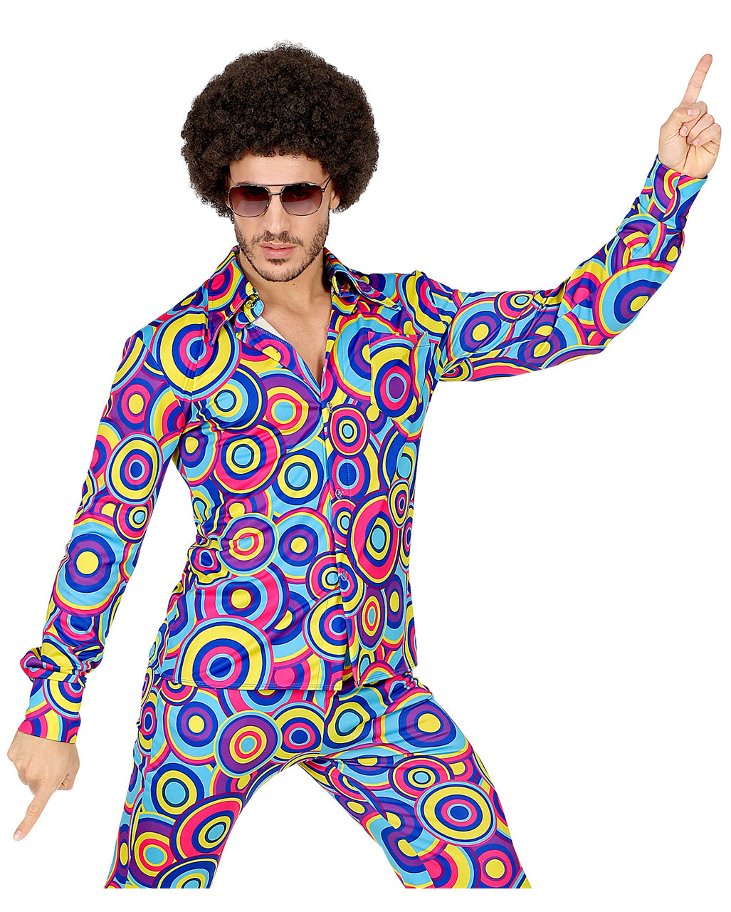70ies Hemd Bubbles Blau