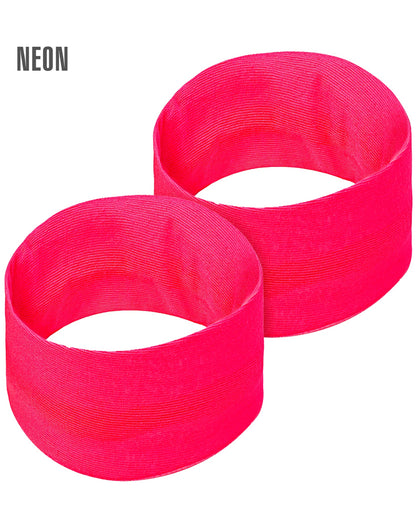 80er Jahre Neonpinkes Schweißarmband 2er Set