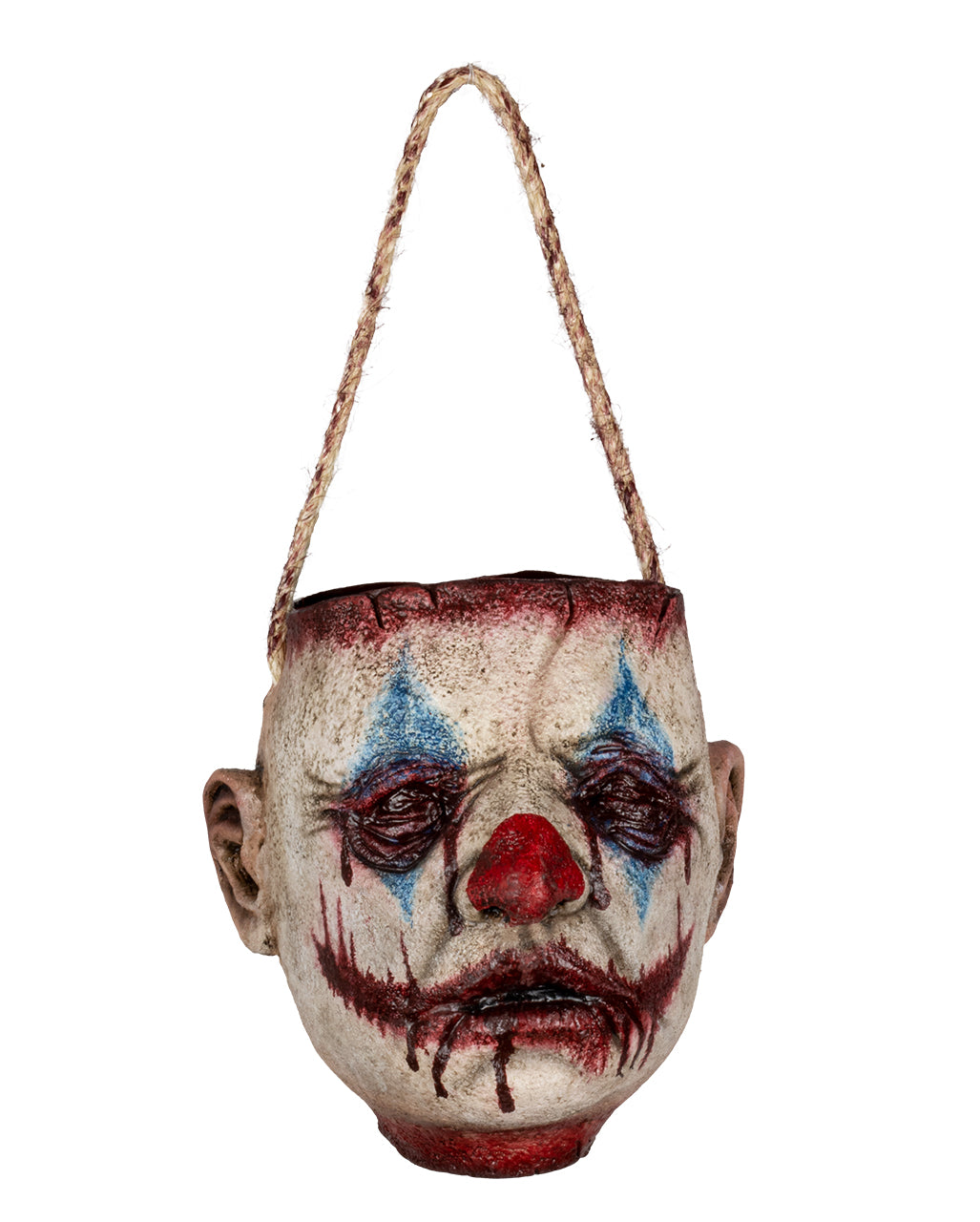 Abgetrennter Clowns Kopf als Umhängetasche