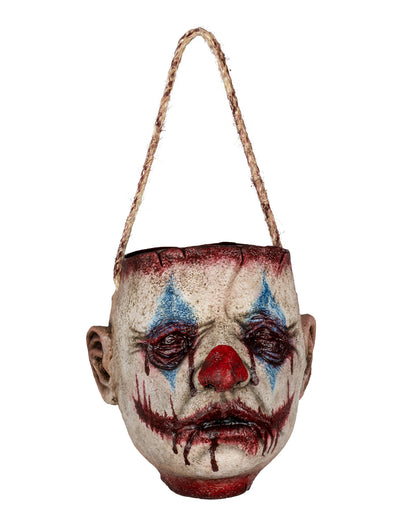 Abgetrennter Clowns Kopf als Umhängetasche