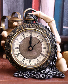 About Time Skeletthand mit Taschenuhr 14cm