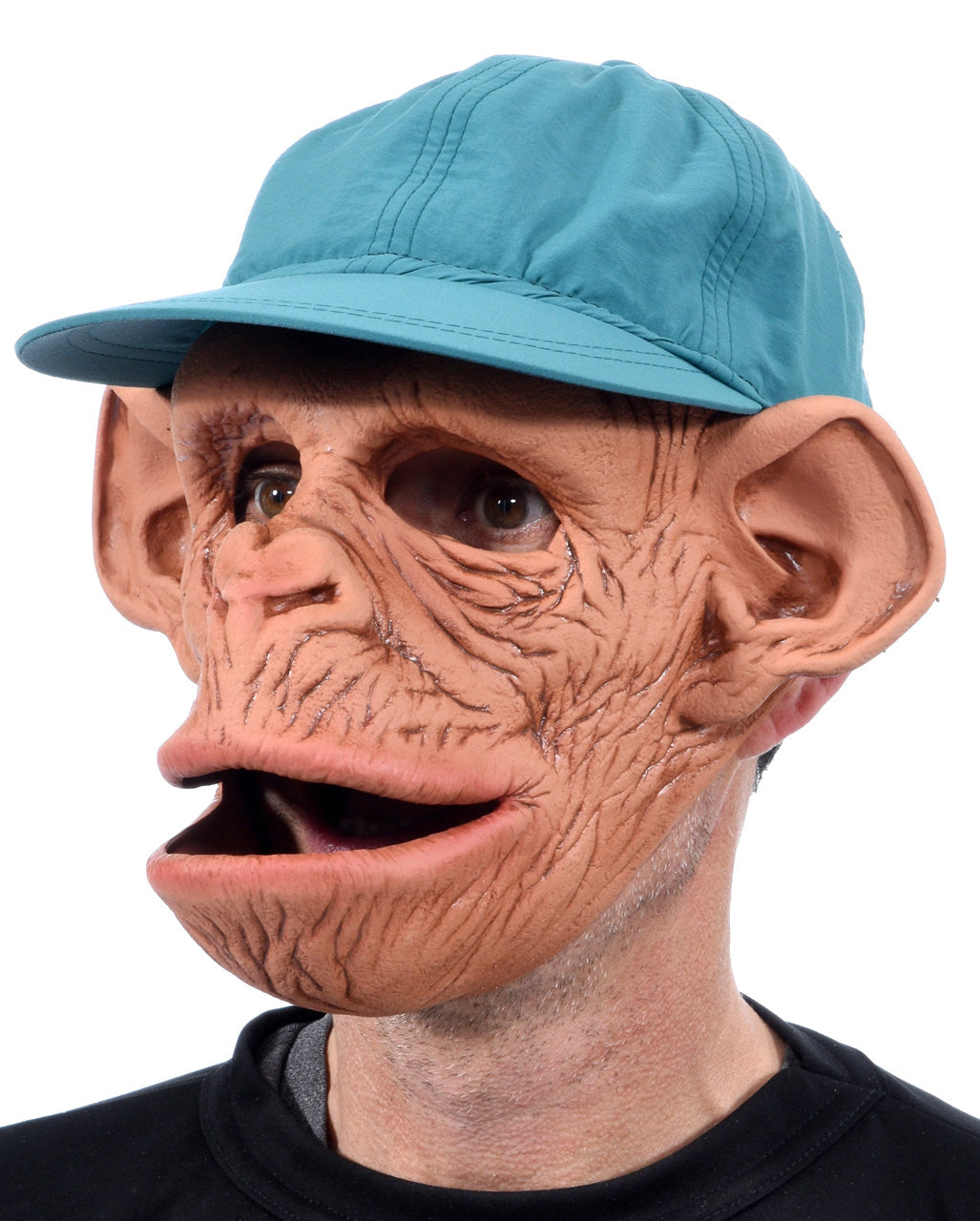 Schimpansen Maske mit Baseball Mütze