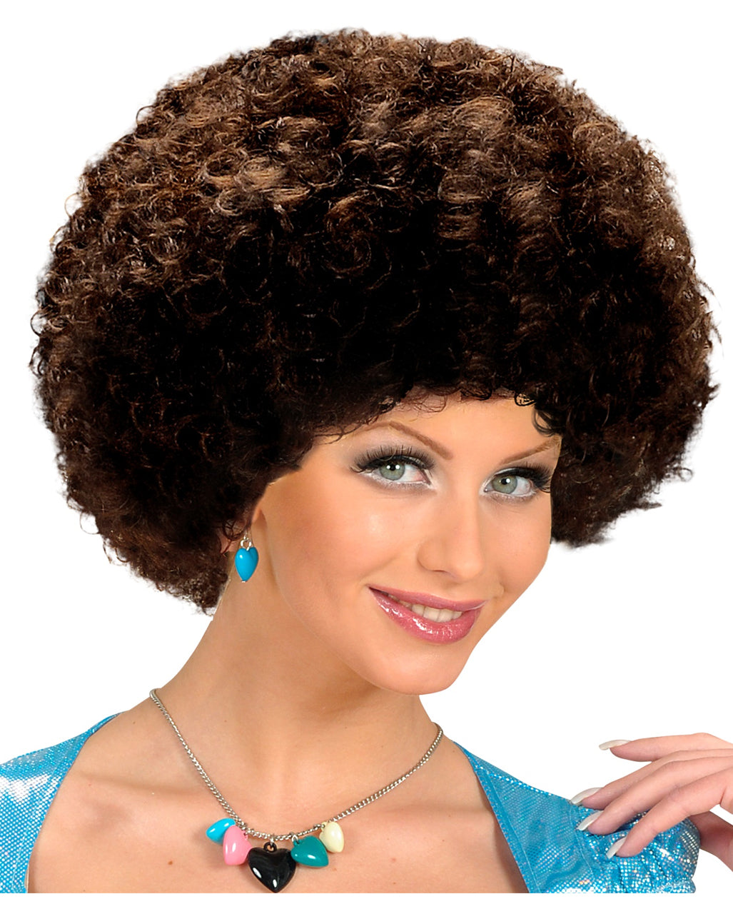 Afro Perücke Medium Braun