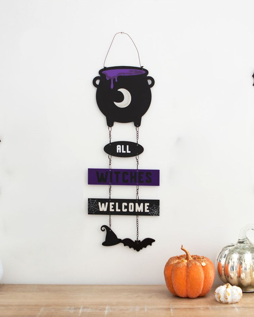 All Witches Welcome Hexenkessel Hängeschild 30cm