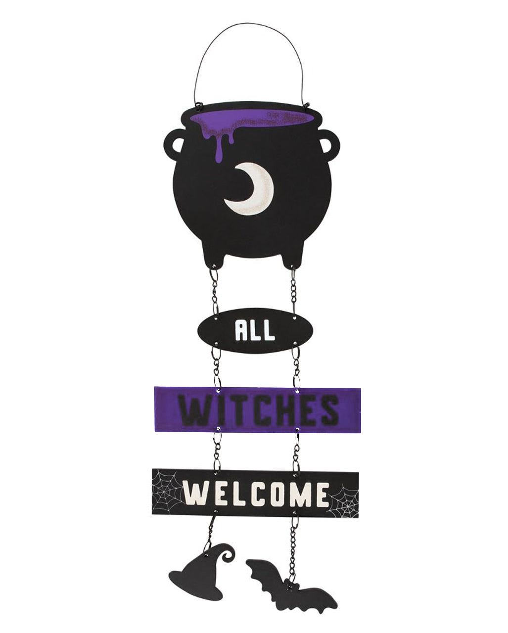 All Witches Welcome Hexenkessel Hängeschild 30cm