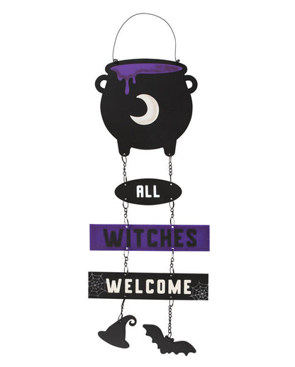 All Witches Welcome Hexenkessel Hängeschild 30cm
