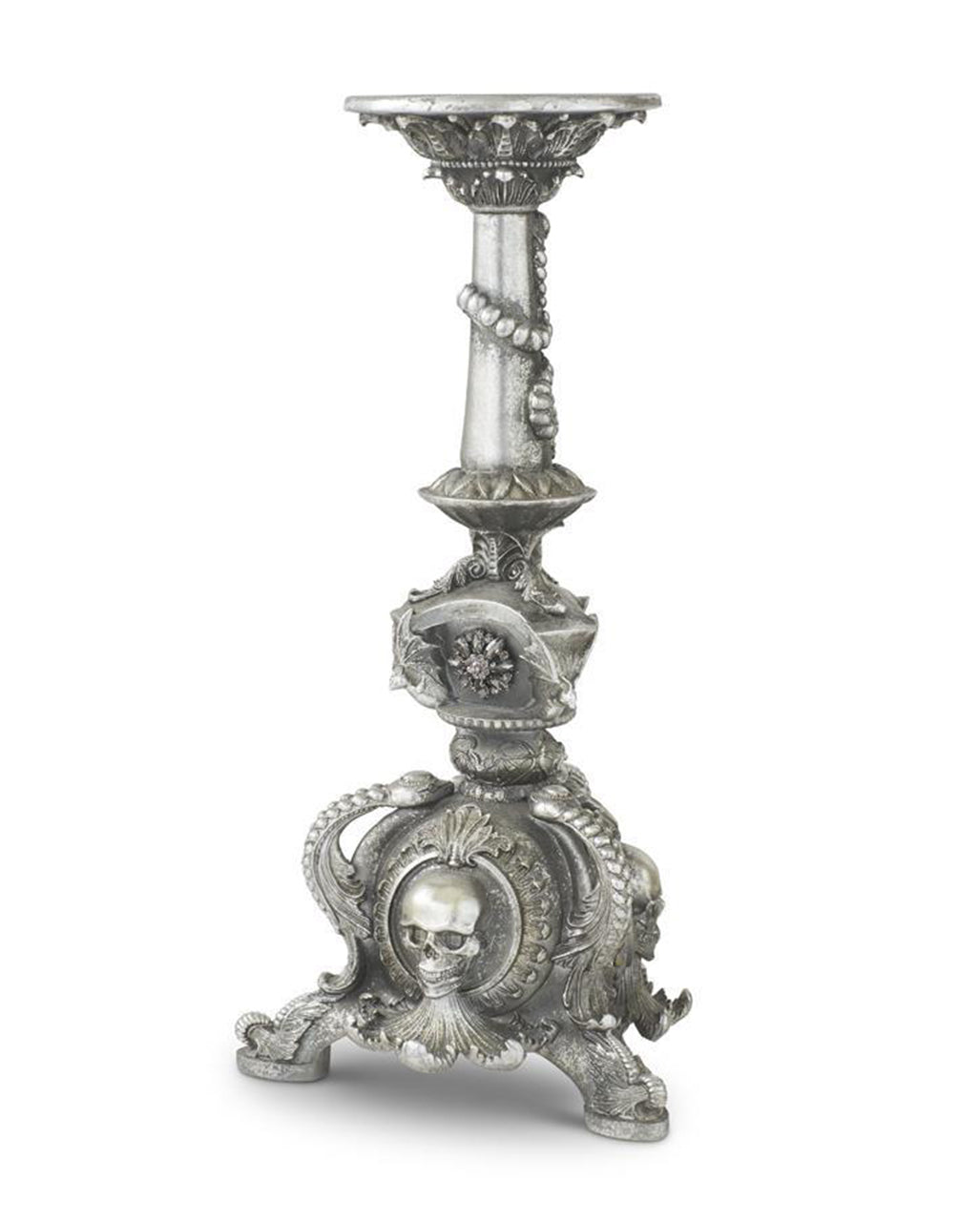 Halloween Altar Kerzenhalter mit Totenkopf & Fledermaus 52cm