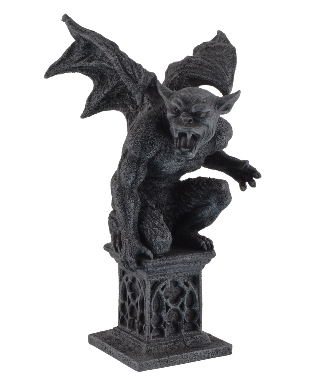 Aggressive Gargoyle Sitting On A Column 18cm