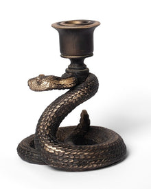 Antik Goldfarbene Schlange als Kerzenleuchter 11,5cm