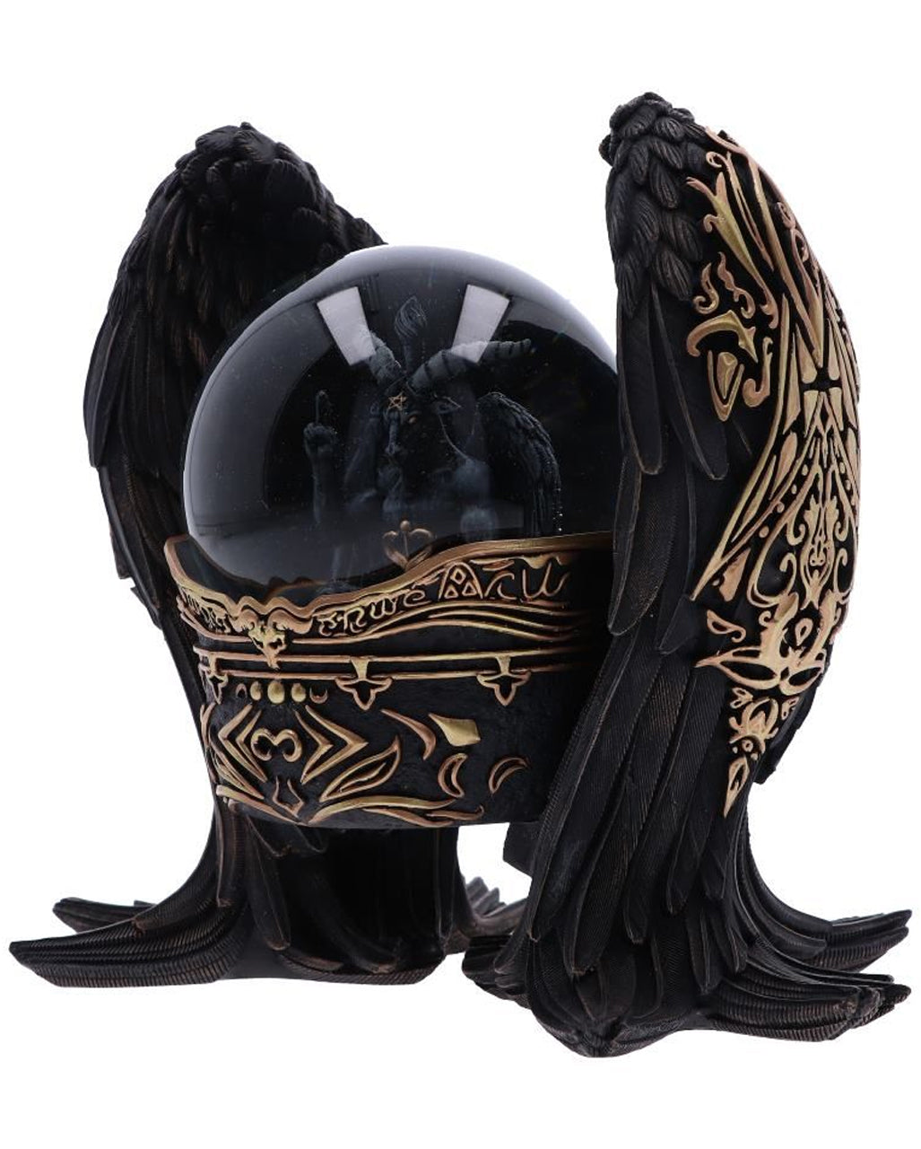 Gotische Baphomet Schneekugel 22,5cm