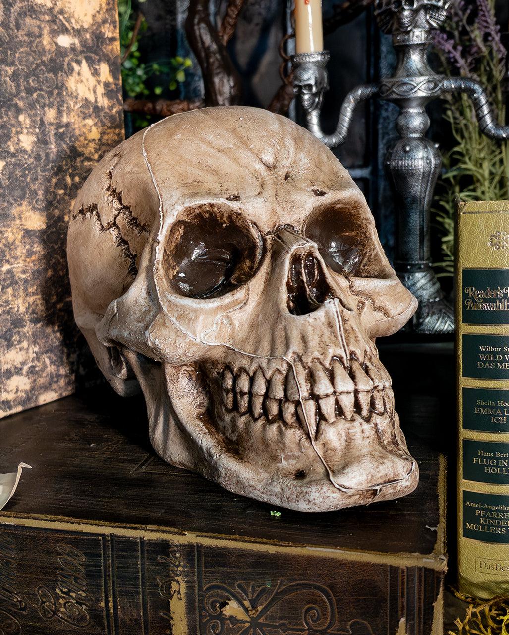 Antiker Morbid Relic Totenkopf 17cm