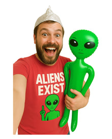 Aufblasbarer Alien grün 85cm