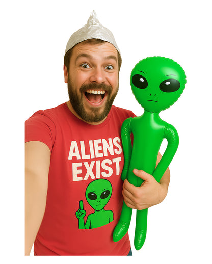 Aufblasbarer Alien grün 85cm