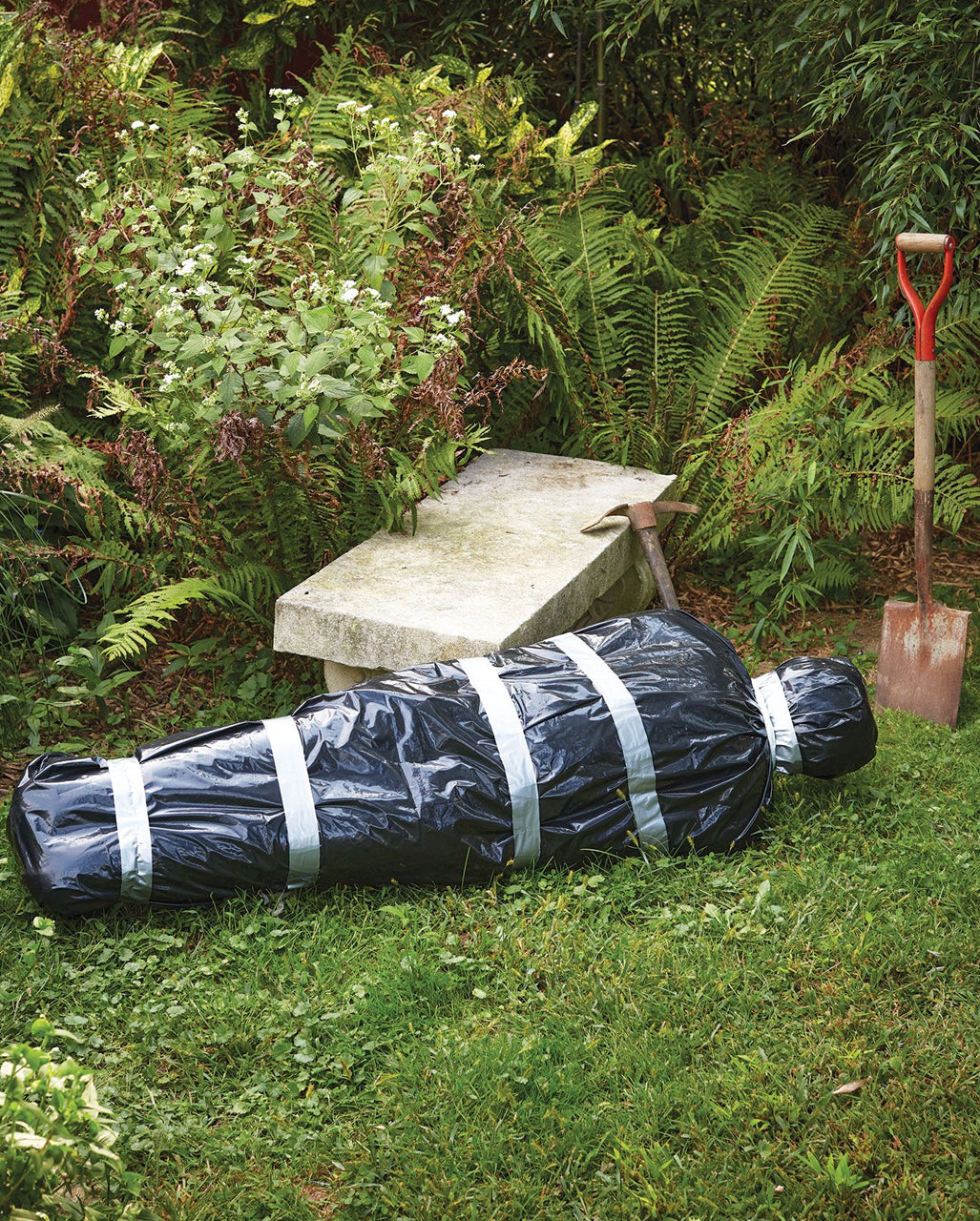 Inflatable Body In Garbage Bag Decoration