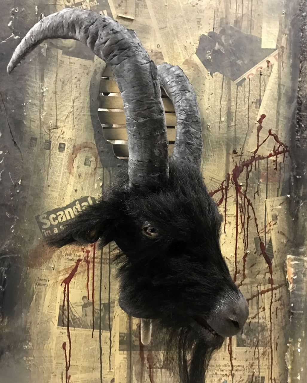 Baphomaniac Billy Goat Mask With Horns