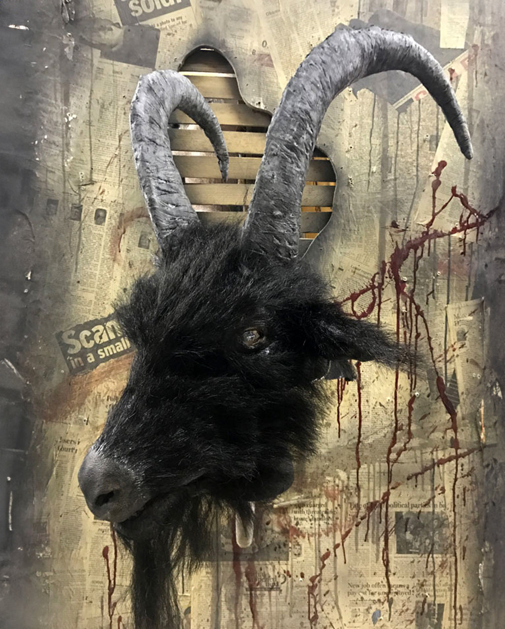 Baphomaniac Billy Goat Mask With Horns