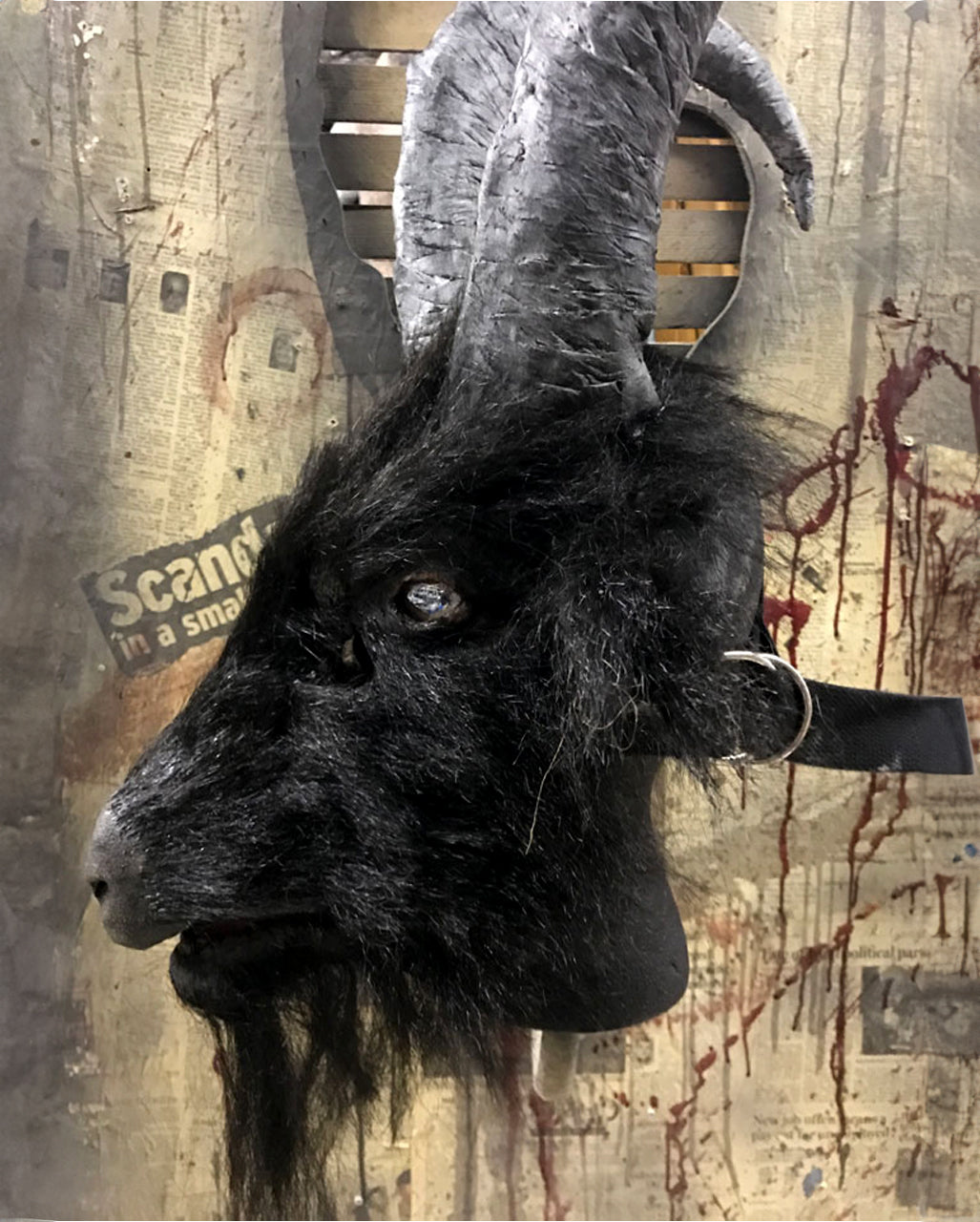 Baphomaniac Billy Goat Mask With Horns