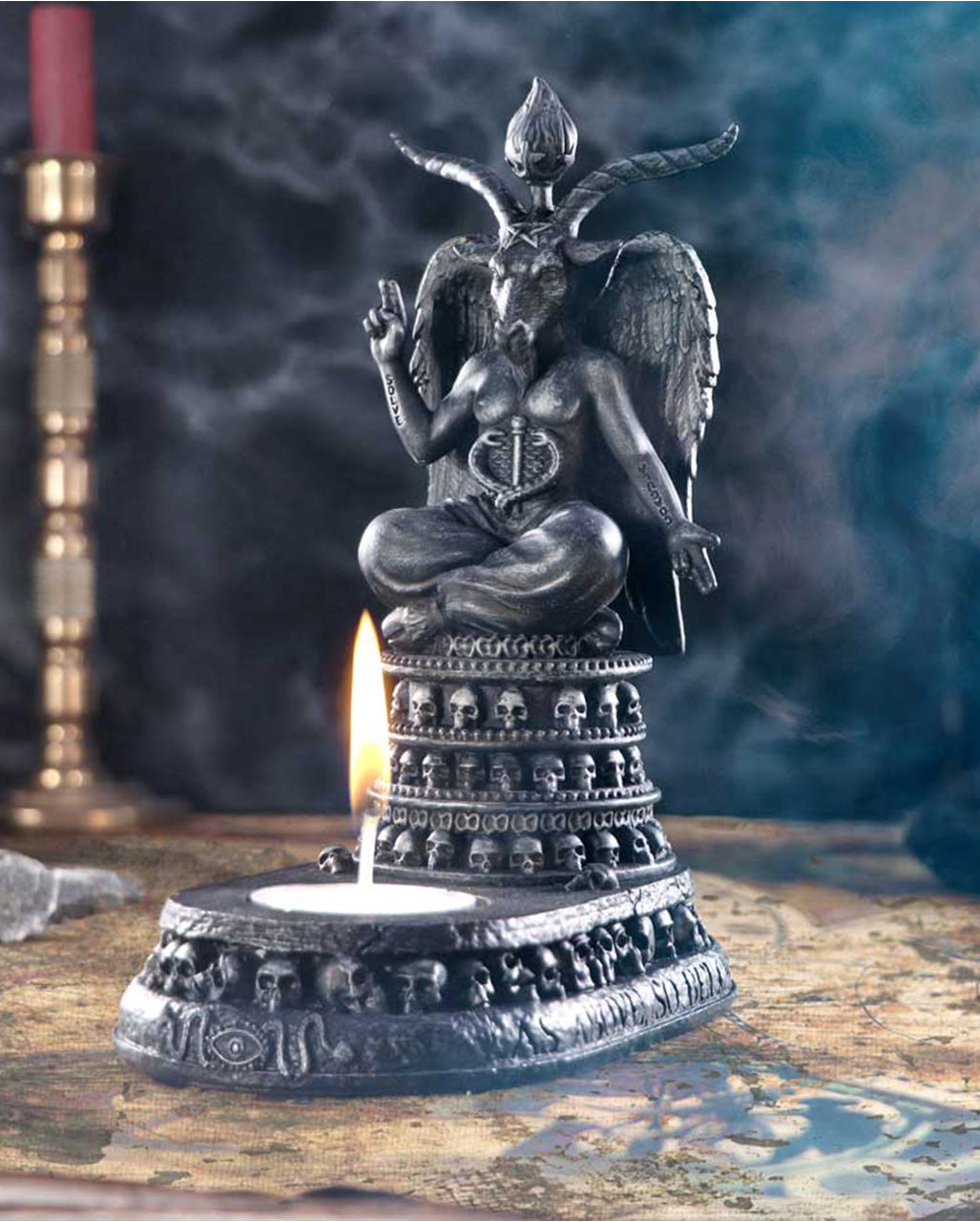 Baphomet's Hingabe Teelicht Halter 17cm