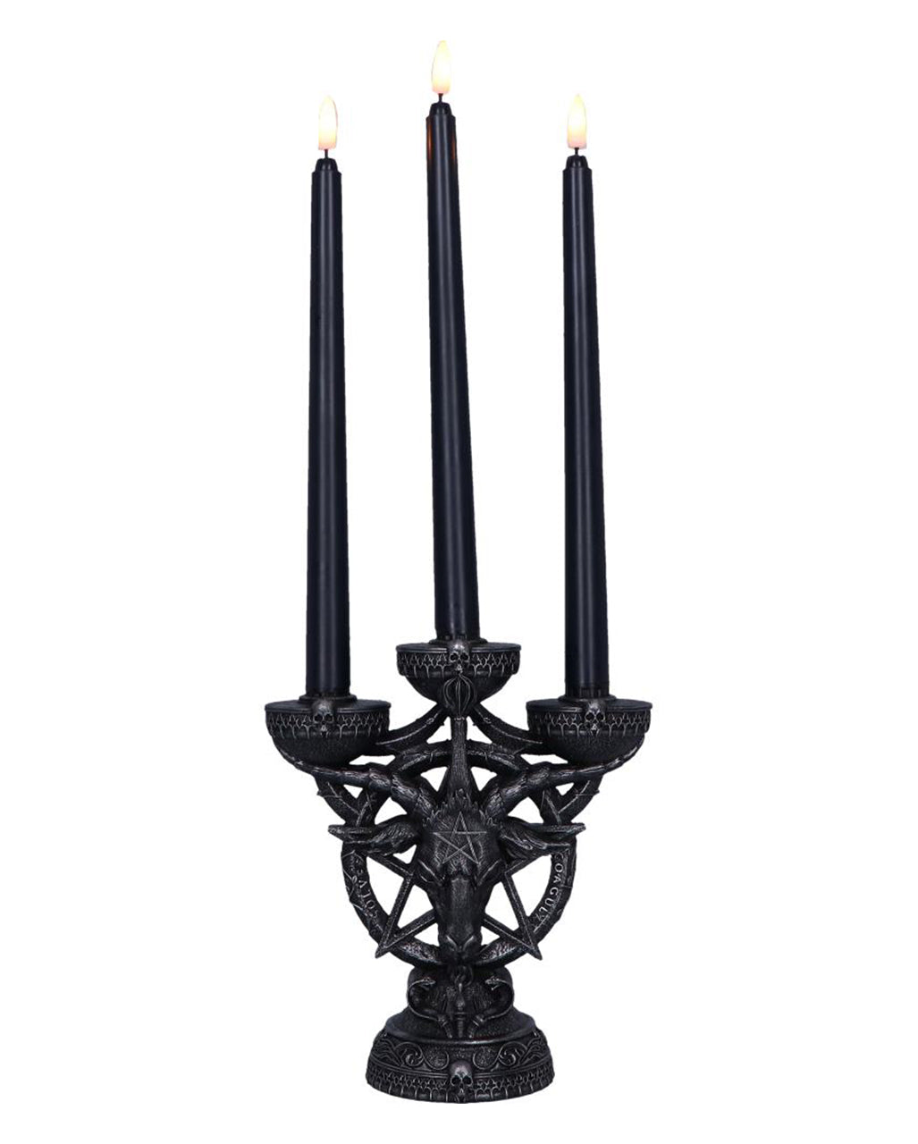 Baphomet's Strahlender Kerzenleuchter mit LED Kerzen 46cm