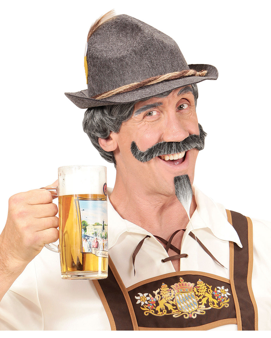 Bayer Männerperücke mit Schnäuzer & Kinnbart