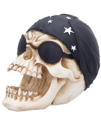 Biker Totenkopf mit schwarzem Bandana 8cm